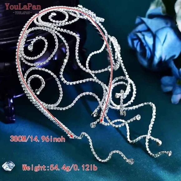 Silver Rhinestone Headband - Picture 2 of 5